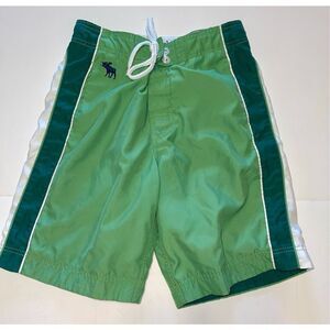 Abercrombie‎ & Fitch Board Shorts Mens Medium Green White Colorblock Beach Surf